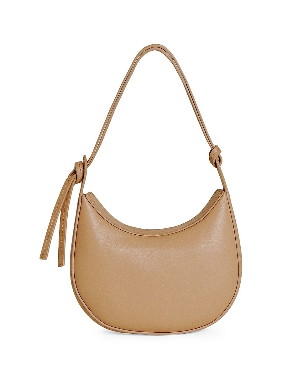 Women's Mini Rosetta Leather Shoulder Bag - Cappuccino Leather
