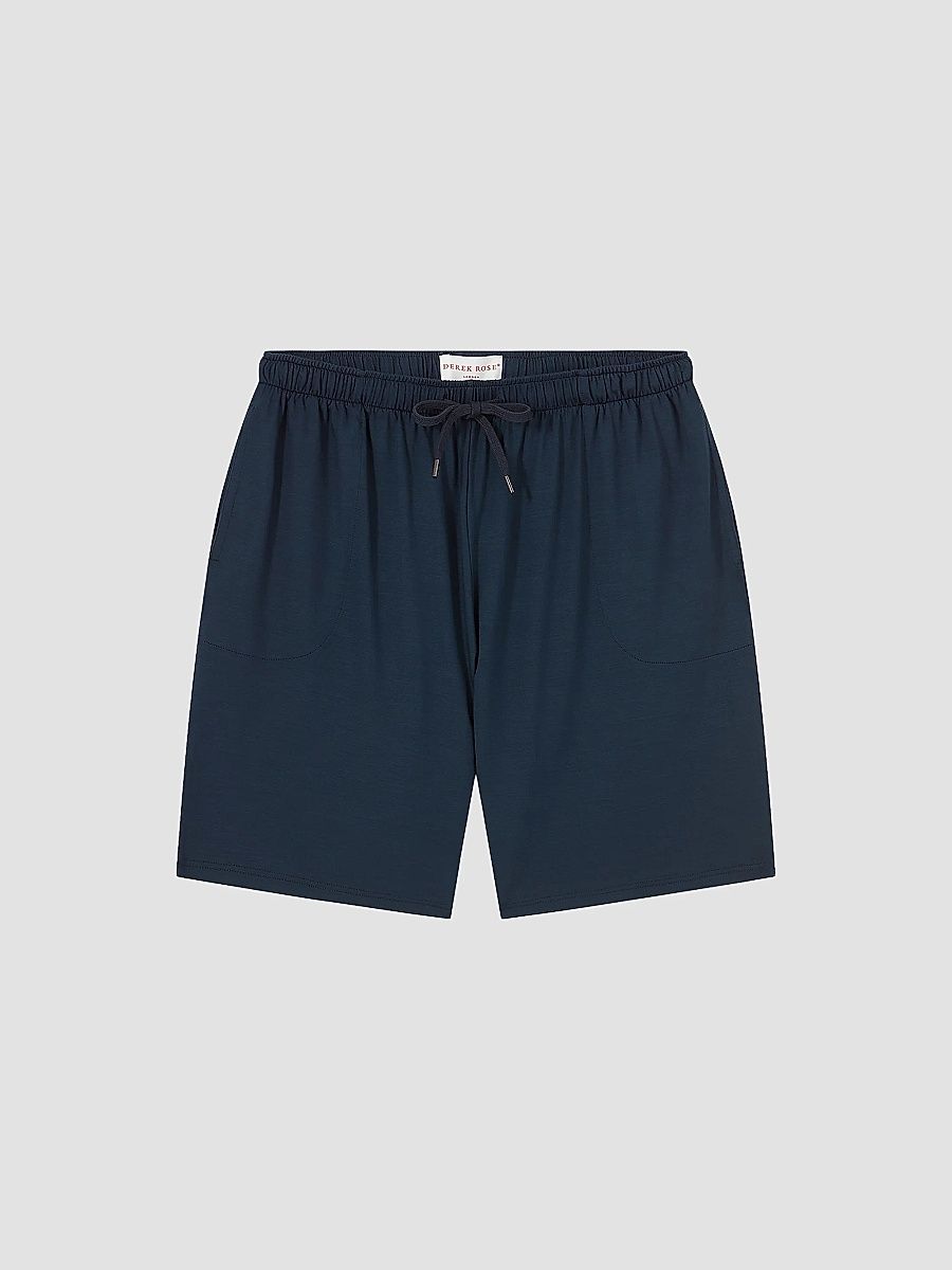 Derek Rose Men's Stretch Jersey Lounge Shorts - Navy - Size XXL