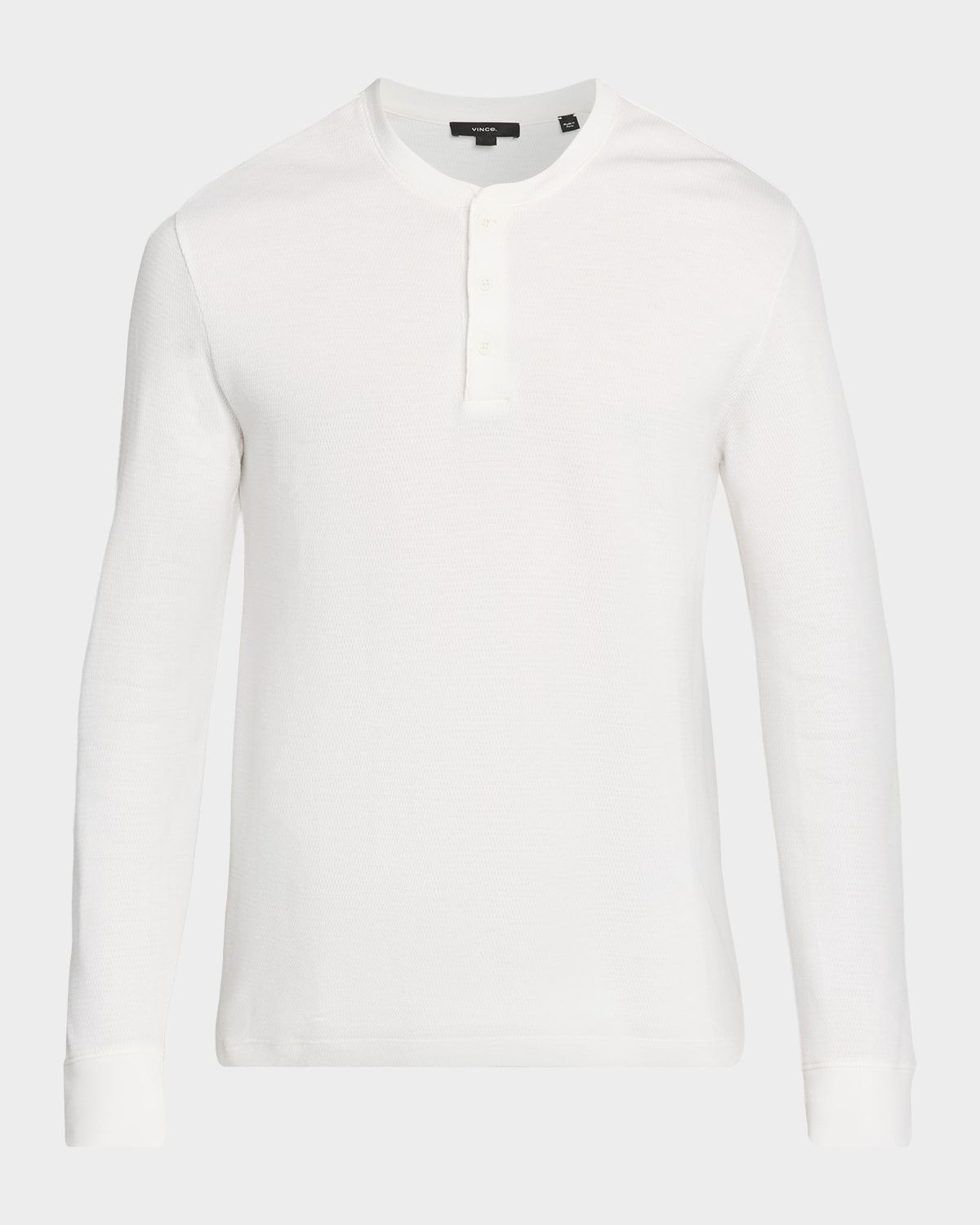 Men & apos;s Jacquard-Rib Cotton Long-Sleeve Henley T-Shirt