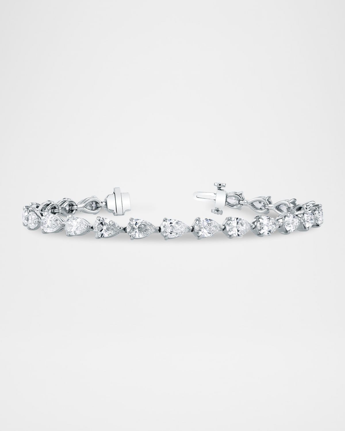 x Danielle Klein Platinum East-West Pear Diamond Bracelet, 7"L, 13.50tcw