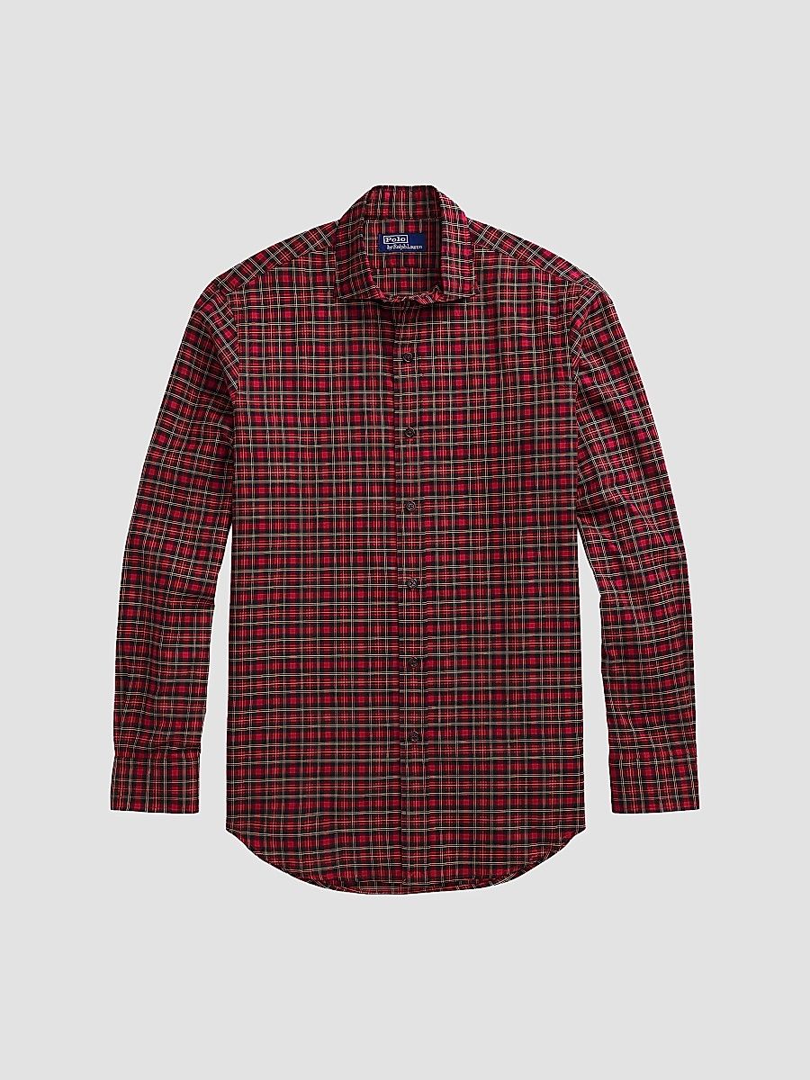 Polo Ralph Lauren Men's Classic-Fit Plaid Twill Button-Front Shirt - Red Green Multi - Size XS