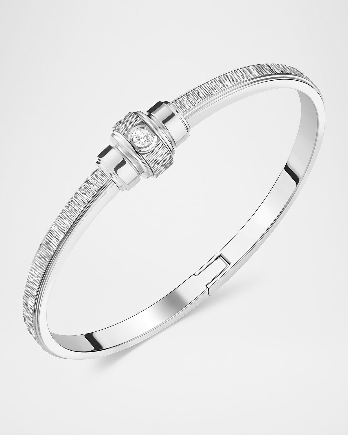 18K White Gold Possession Bracelet with 1 Diamond Station, Size 17cm