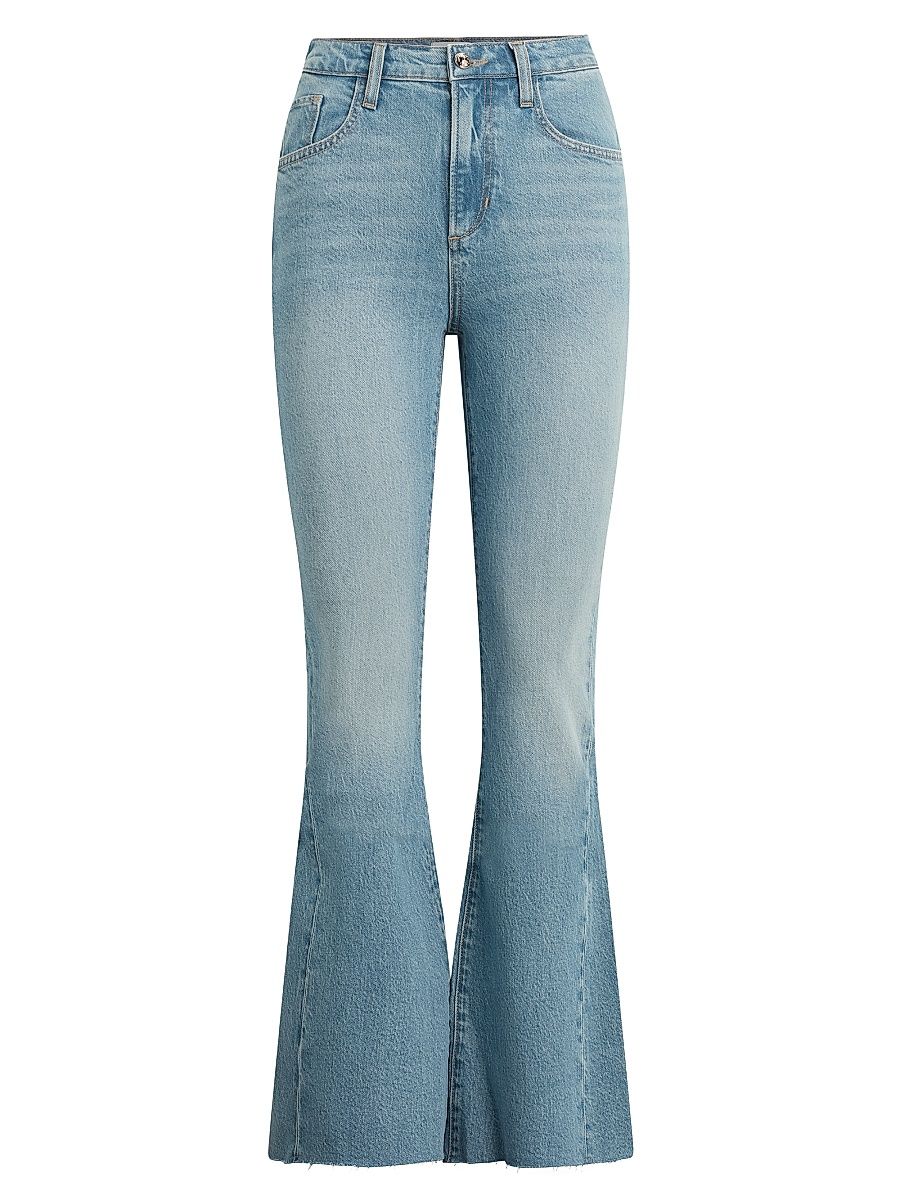 Women's The Valentina Stretch-Cotton Flared-Leg High-Rise Jeans - Tulum - Size 32