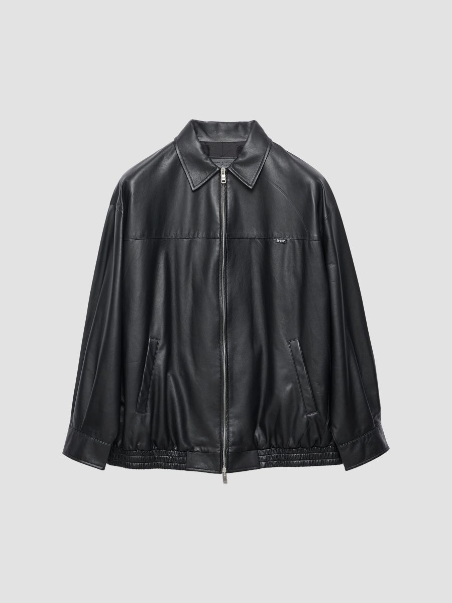 Prada Women's Nappa Leather Jacket - Black - Size 8