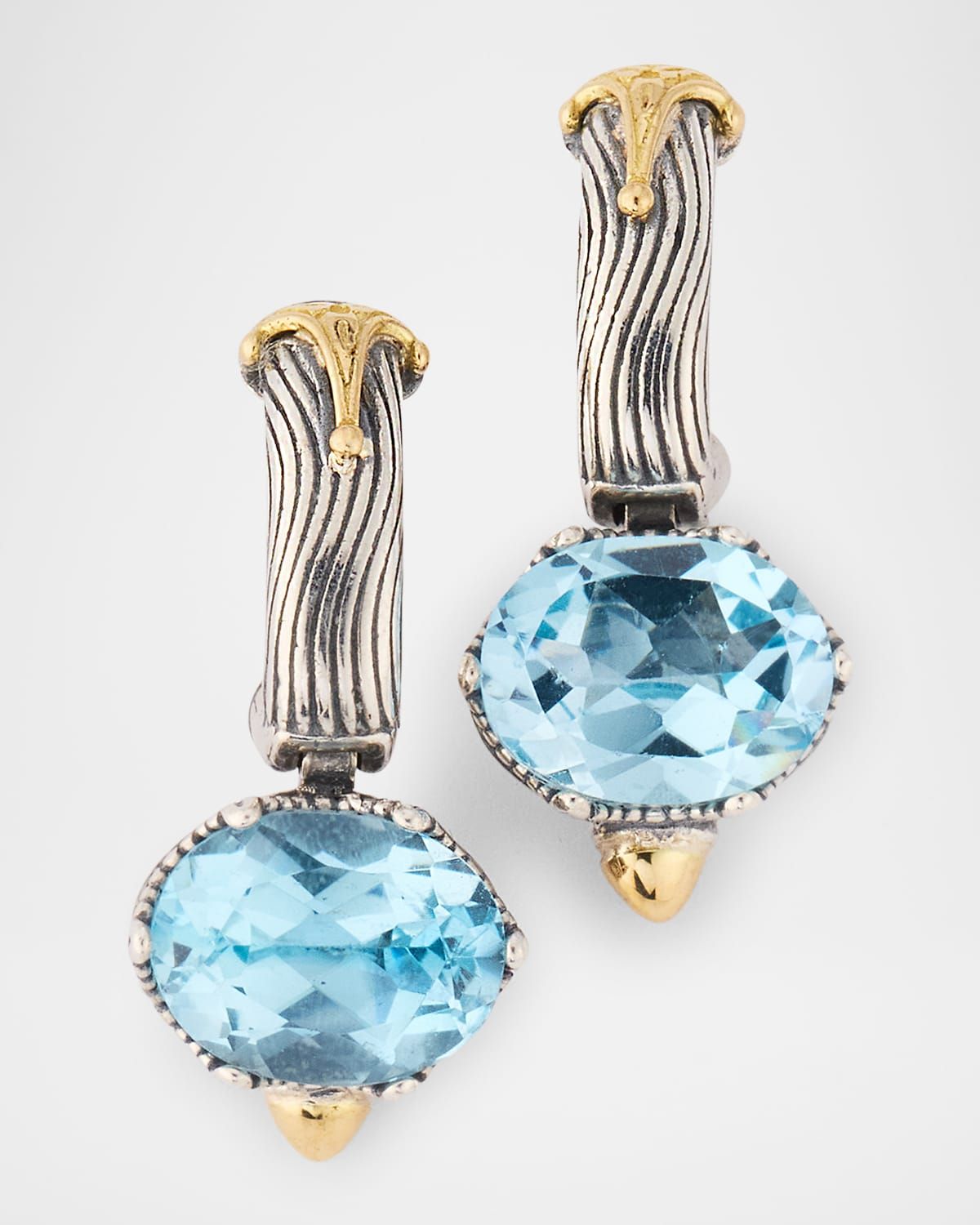 Kyma Sky Blue Topaz Huggie Drop Earrings