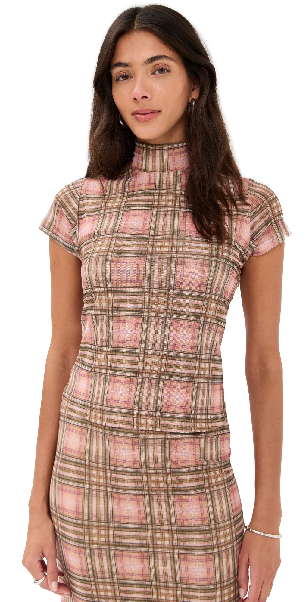 Another Girl Mesh Print Top Multi M