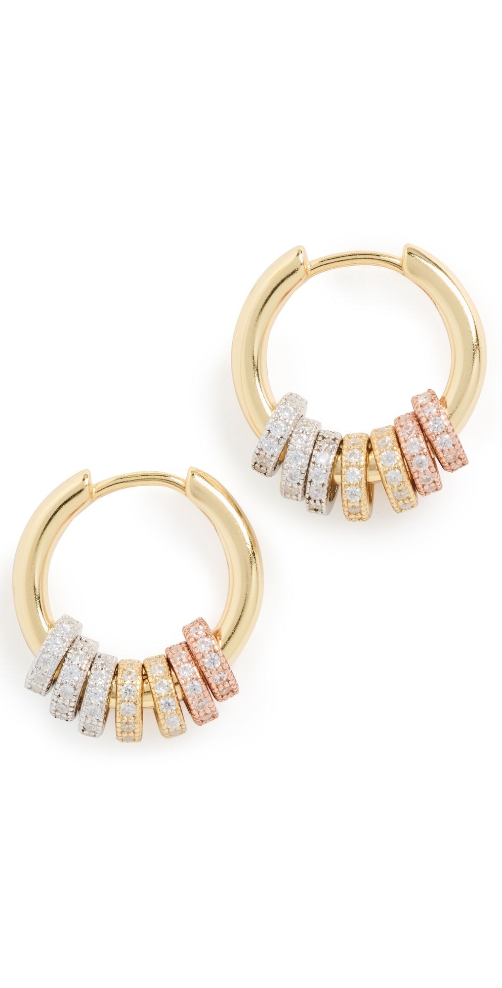 SHASHI Gaia Pave Hoops Gold One Size