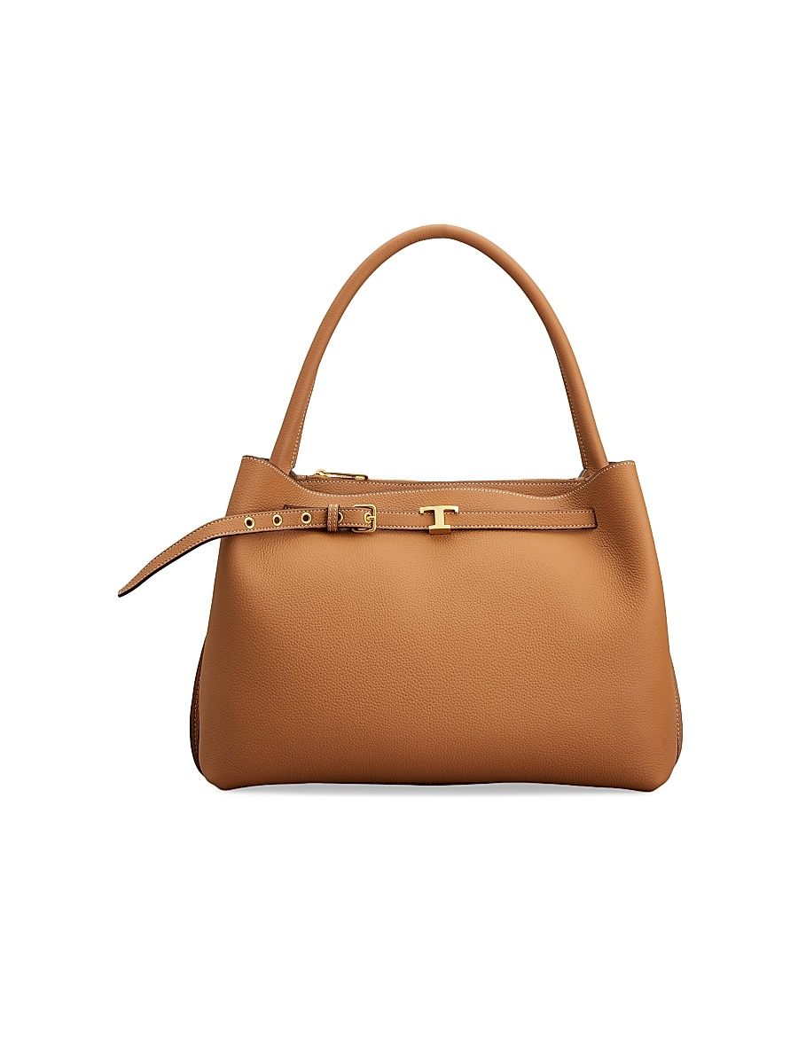 Women's Small Leather Top Handle Bag - Kenia Scuro