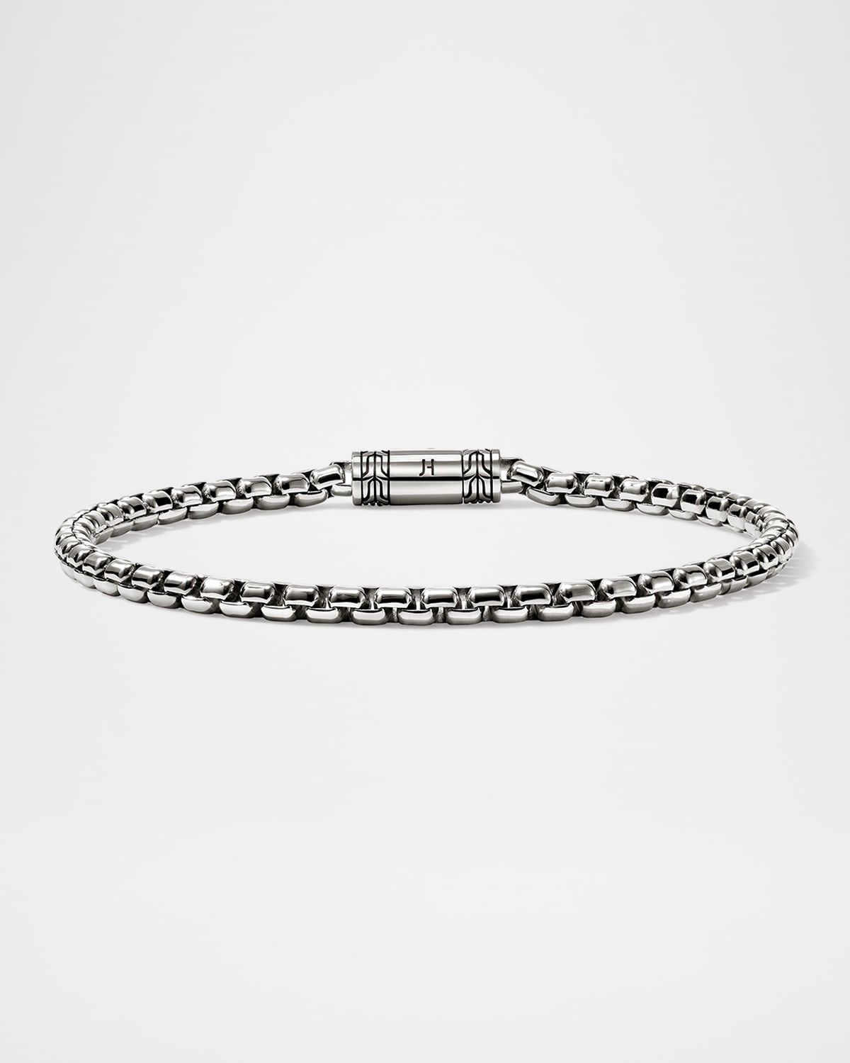 Men & apos;s Sterling Silver Box Chain Bracelet, 3.7mm