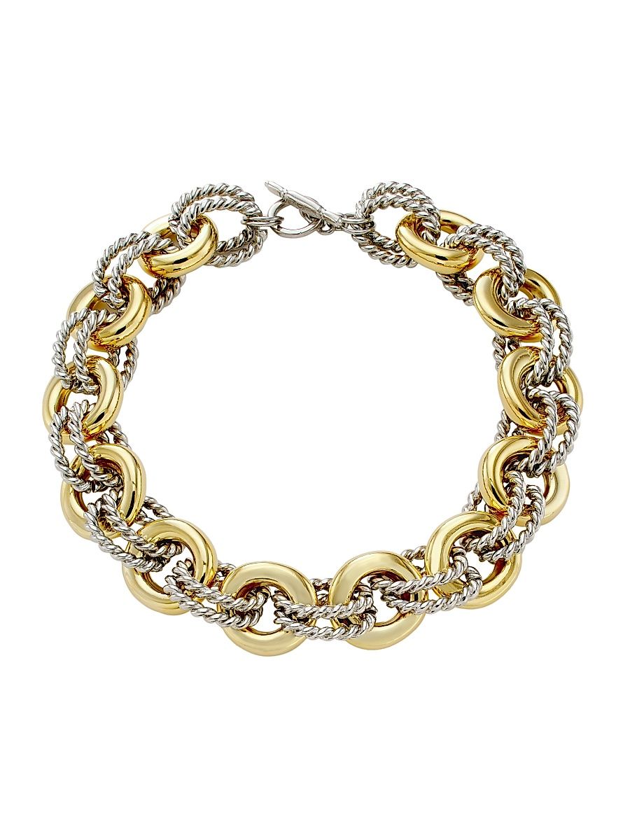 Women's Two-Tone Chain Necklace - Gold Silver