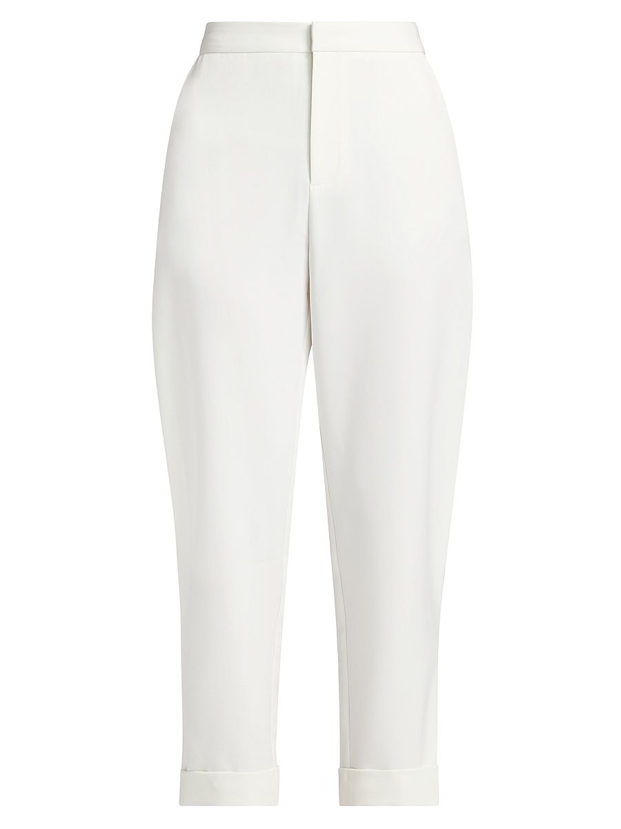 Women's Matte Side-Slit Crop Pants - Off White - Size 10