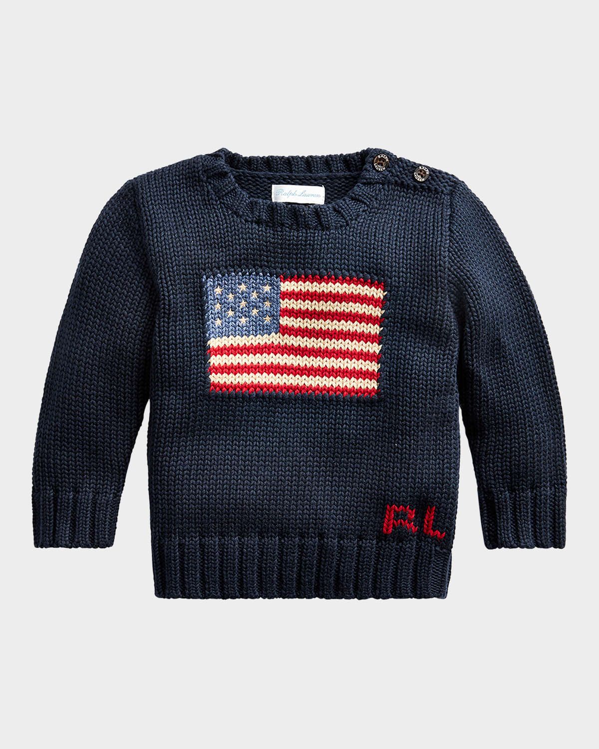 Boy & apos;s Flag Intarsia Knit Sweater, Size 3M-24M
