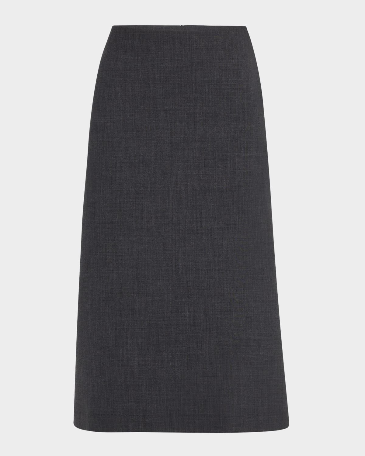 Seamed A-Line Midi Skirt