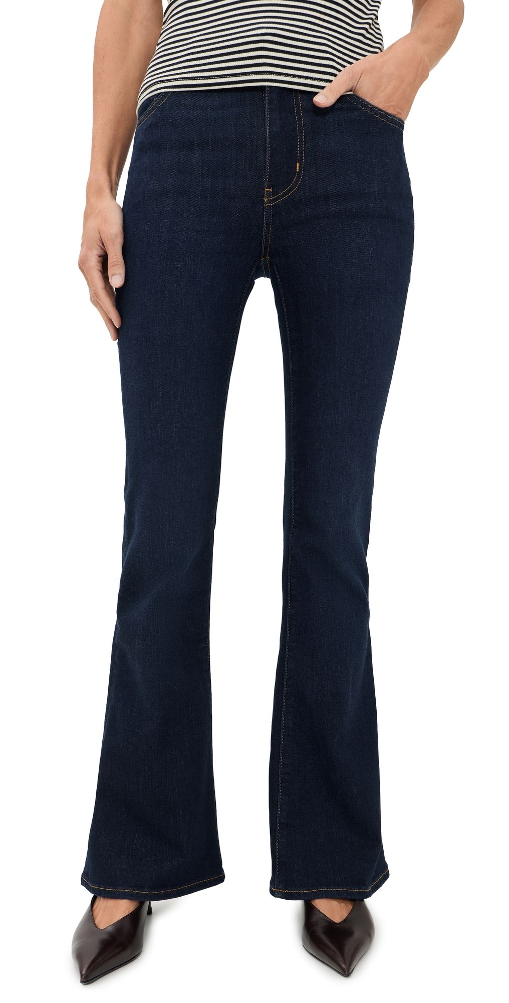 FRAME The Petite Pixie Flare Jeans Fairway 24