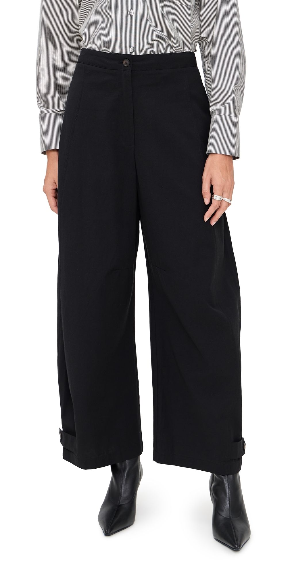 Pixie Market Button Cuff Pants Black S