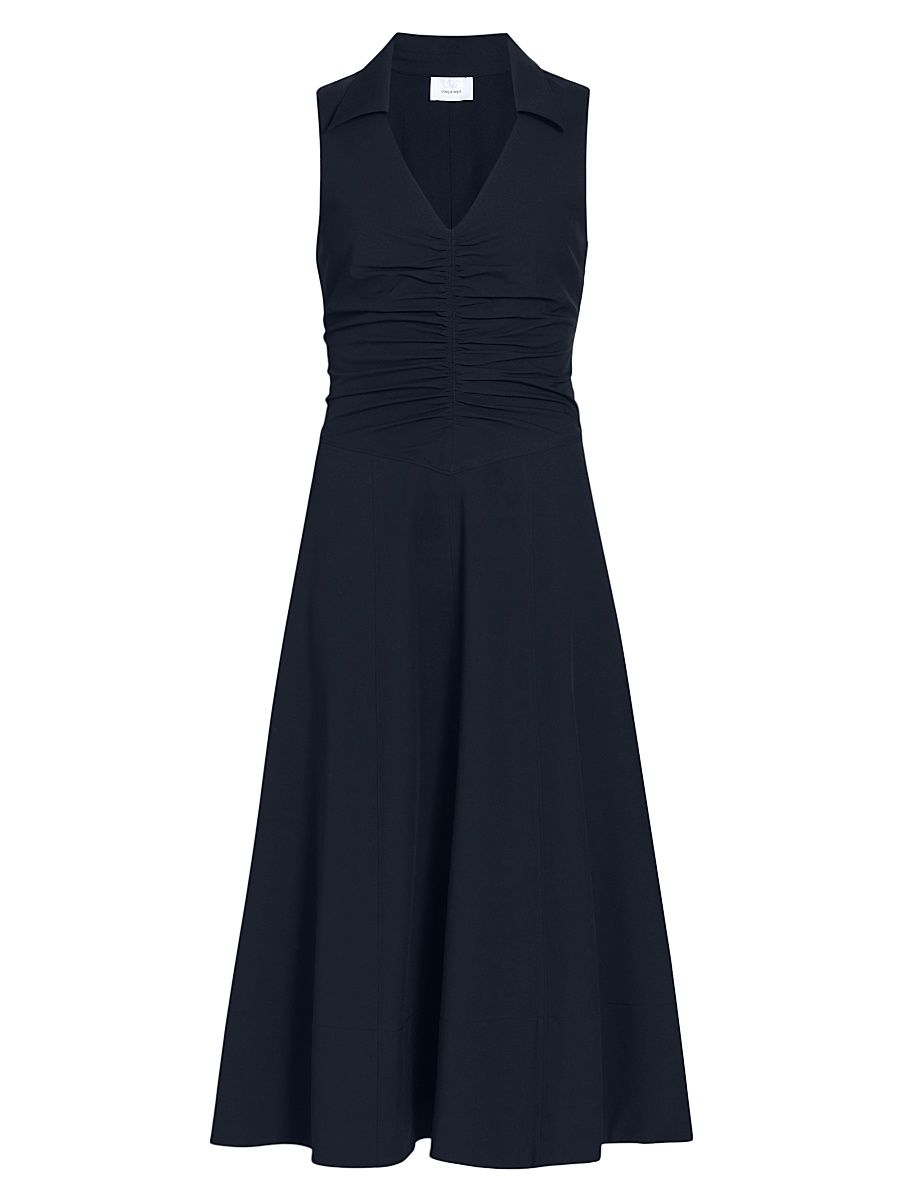 Women's Kilda Ruched Midi-Dress - Navy - Size 14