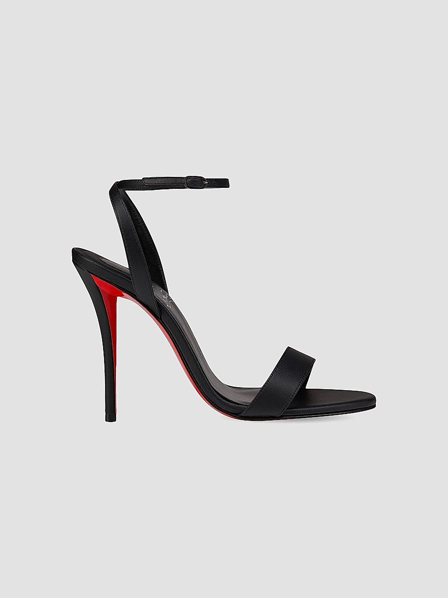 Christian Louboutin Women's Miss Z 100MM Leather Sandals - Black - Size 12