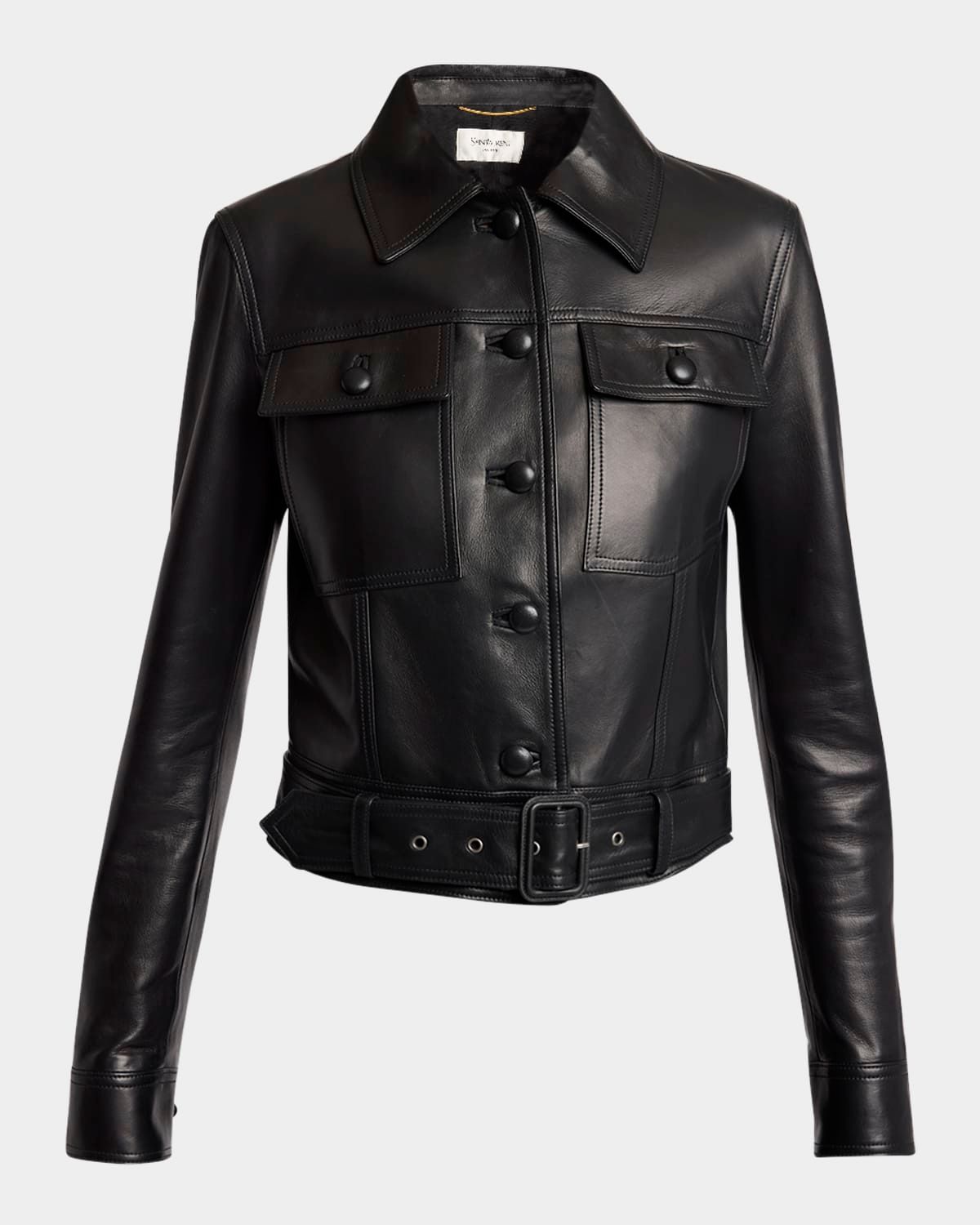 Leather Button Down Jacket