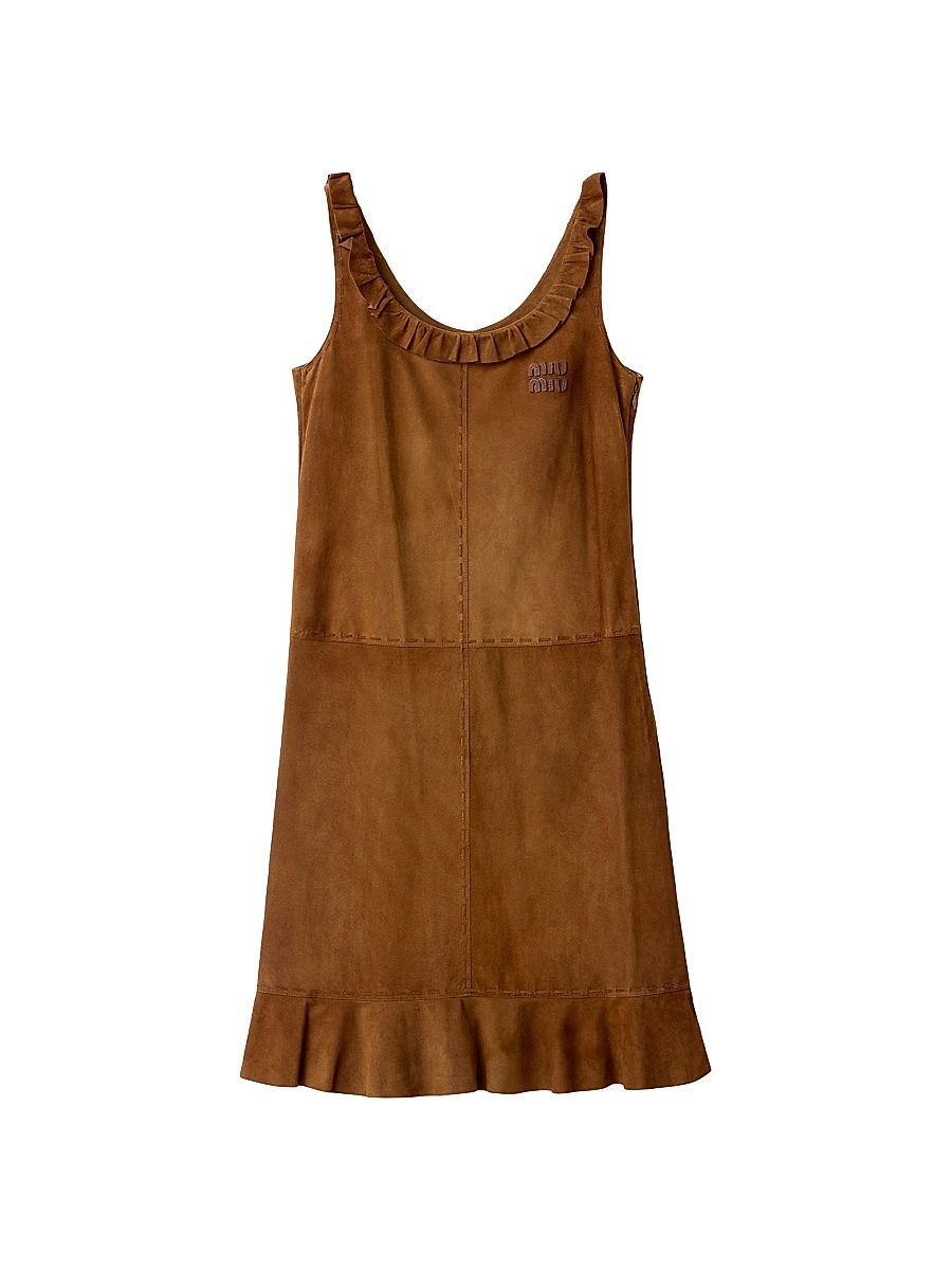 Women's Waxed Suede Dress - Brown - Size 0