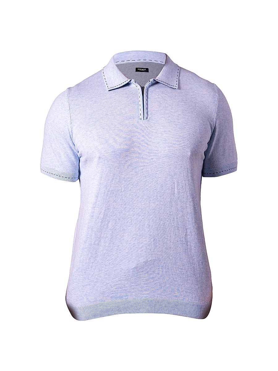 Men's Polo Zip Shirt - Blue - Size XXXL