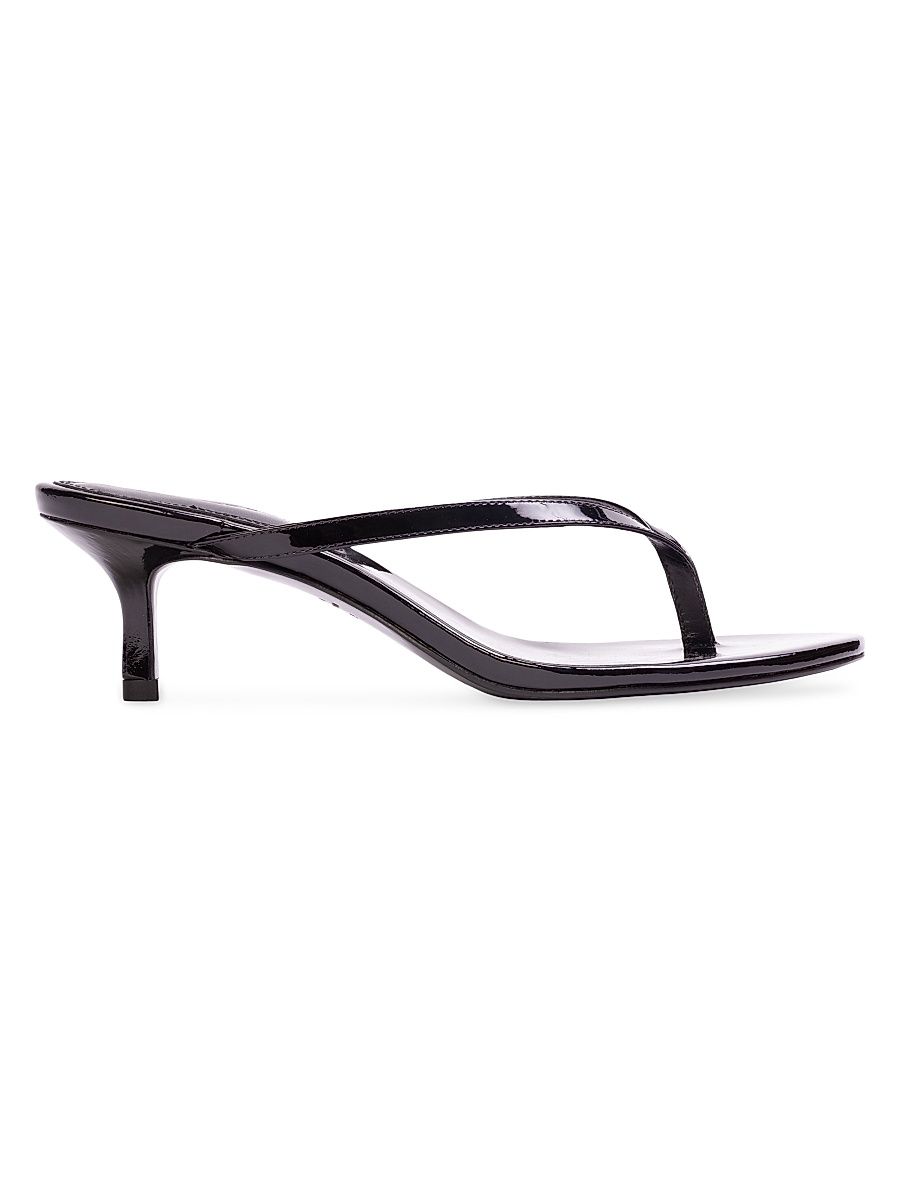 Women's Tash 50MM Patent Sandals - Black Patent - Size 12