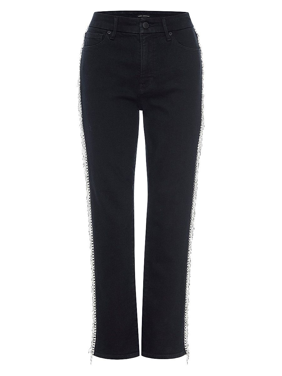 Women's Good Legs Straight Diamond Jeans - Black - Size 8