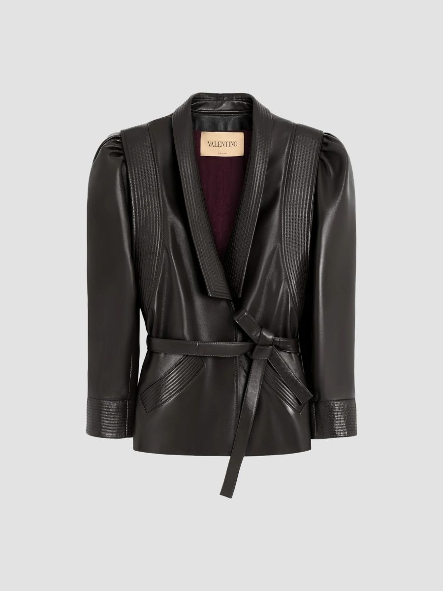 Valentino Women's Nappa Leather Jacket - Black - Size 2