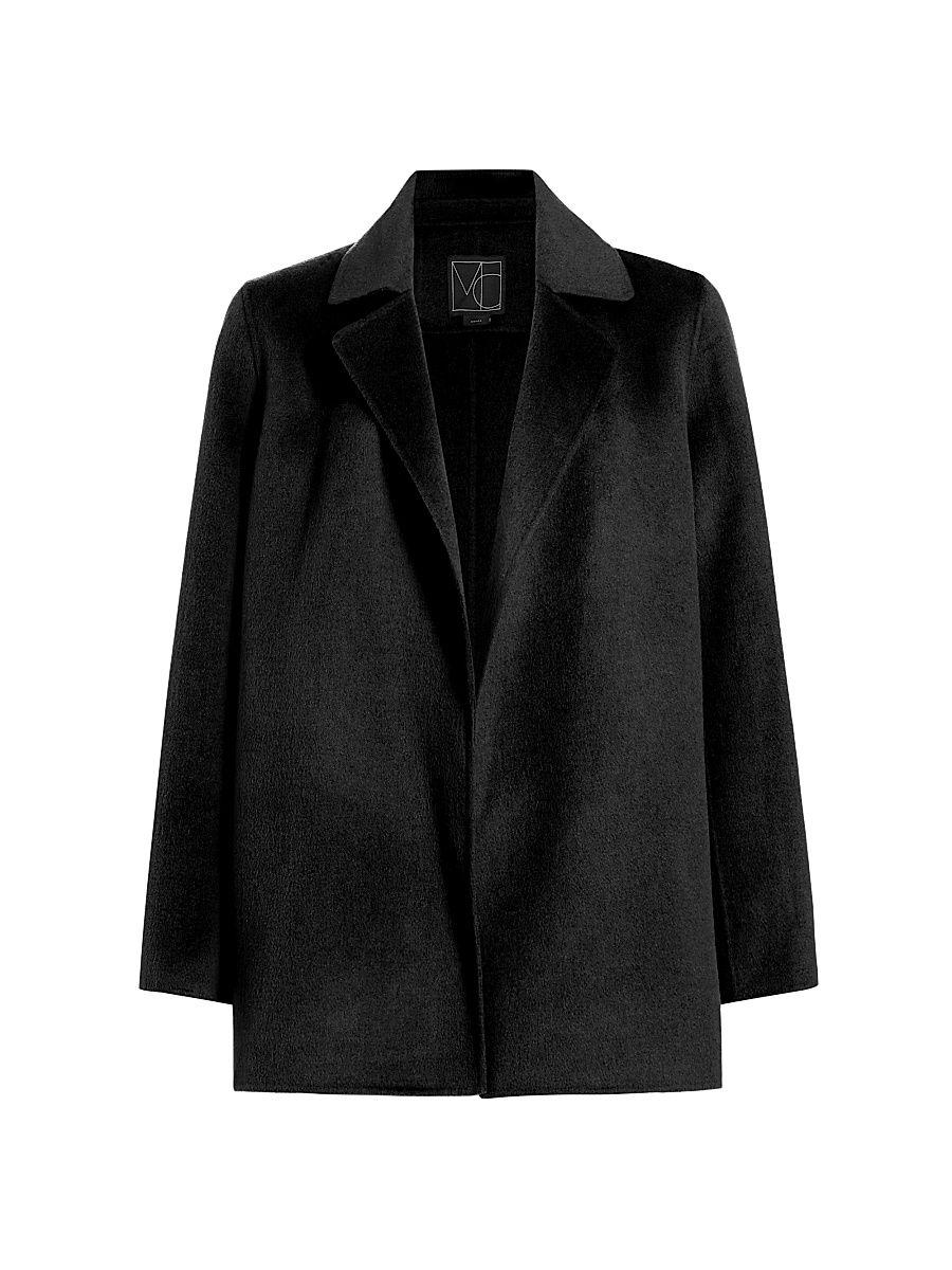 Women's Kate Open-Front Wool Coat - Black - Size Medium