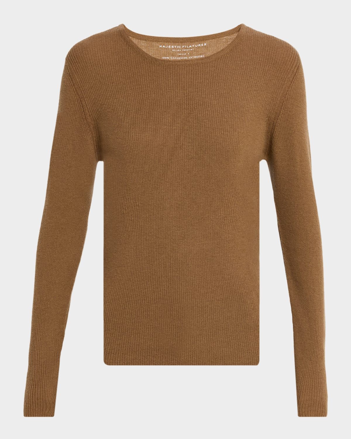 Cashmere Rib Knit Crewneck Sweater