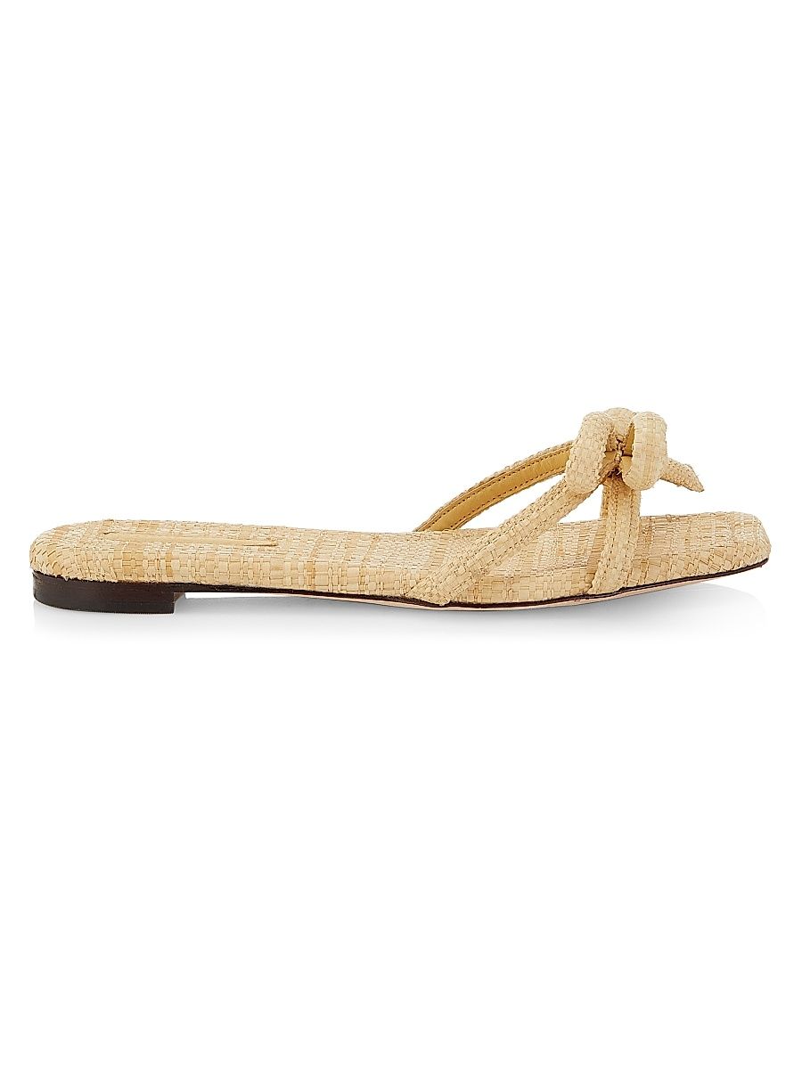 Women's Hadley Raffia Bow Sandals - Natural - Size 5