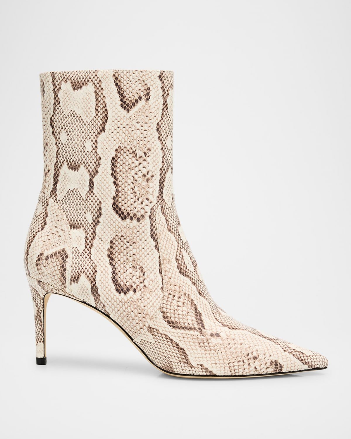 75mm Stuart Power Snake-Embossed Leather Booties