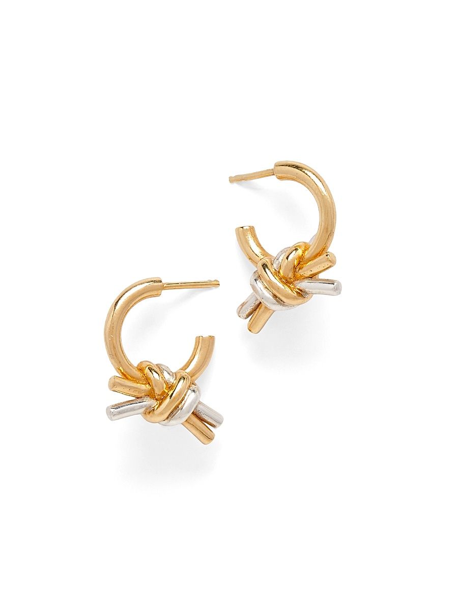 Women's Gold-Plated Silver Mini Earrings - Silver Yellow Gold