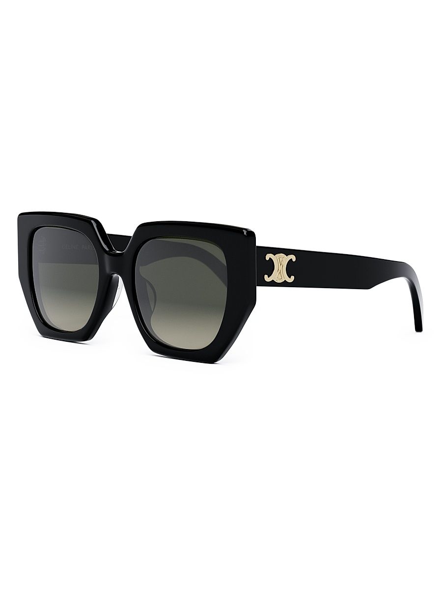 Women's Triomphe 55MM Butterfly Sunglasses - Shiny Black