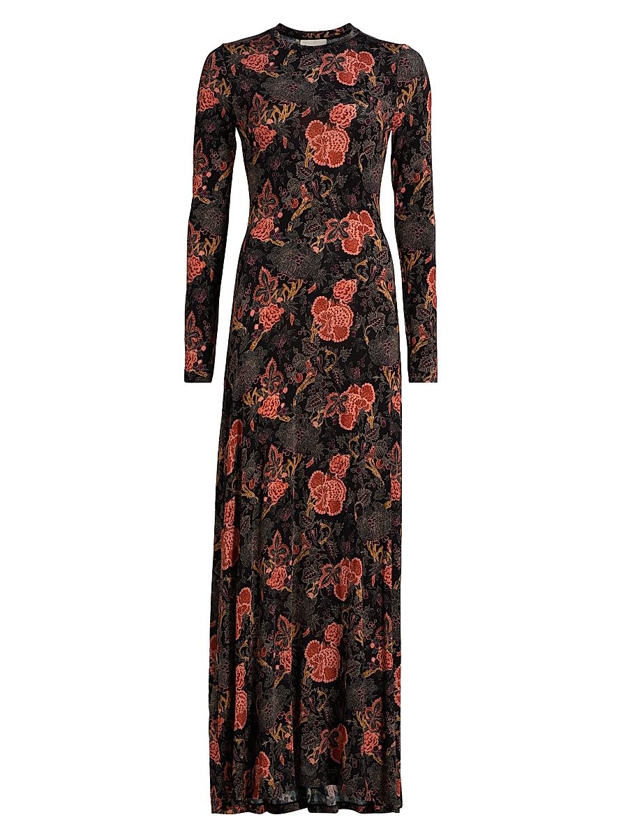 Women's Amari Floral Crewneck Jersey Maxi Dress - Night Lily - Size Medium