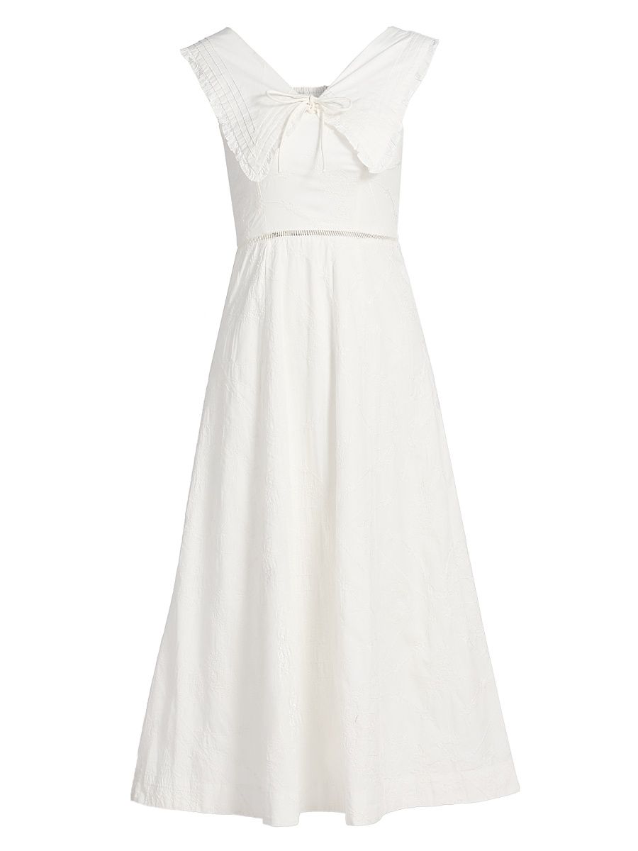 Women's Fan Fan Midi-Dress - Patchwork Broderie - Size 2