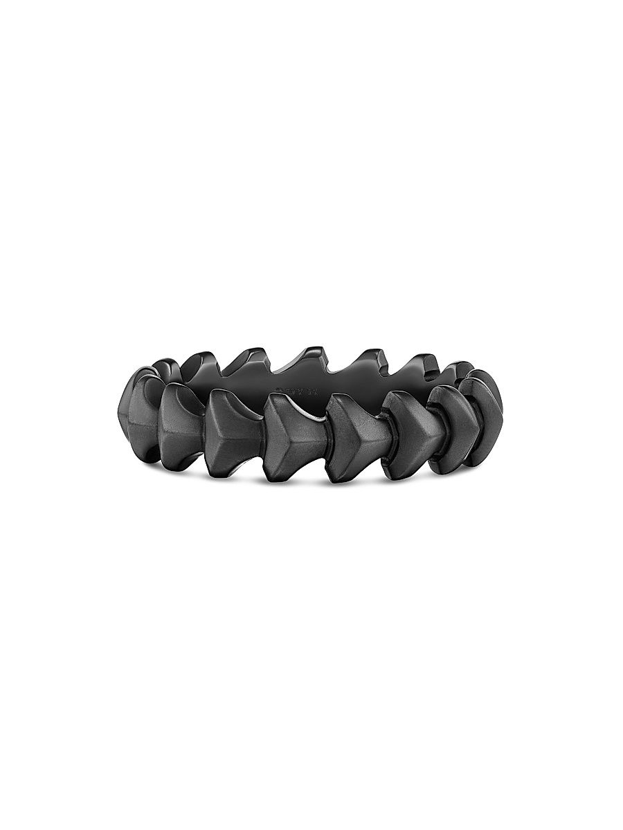 Men's Armory Band Ring in Black Titanium, 6.2MM - Black - Size 10