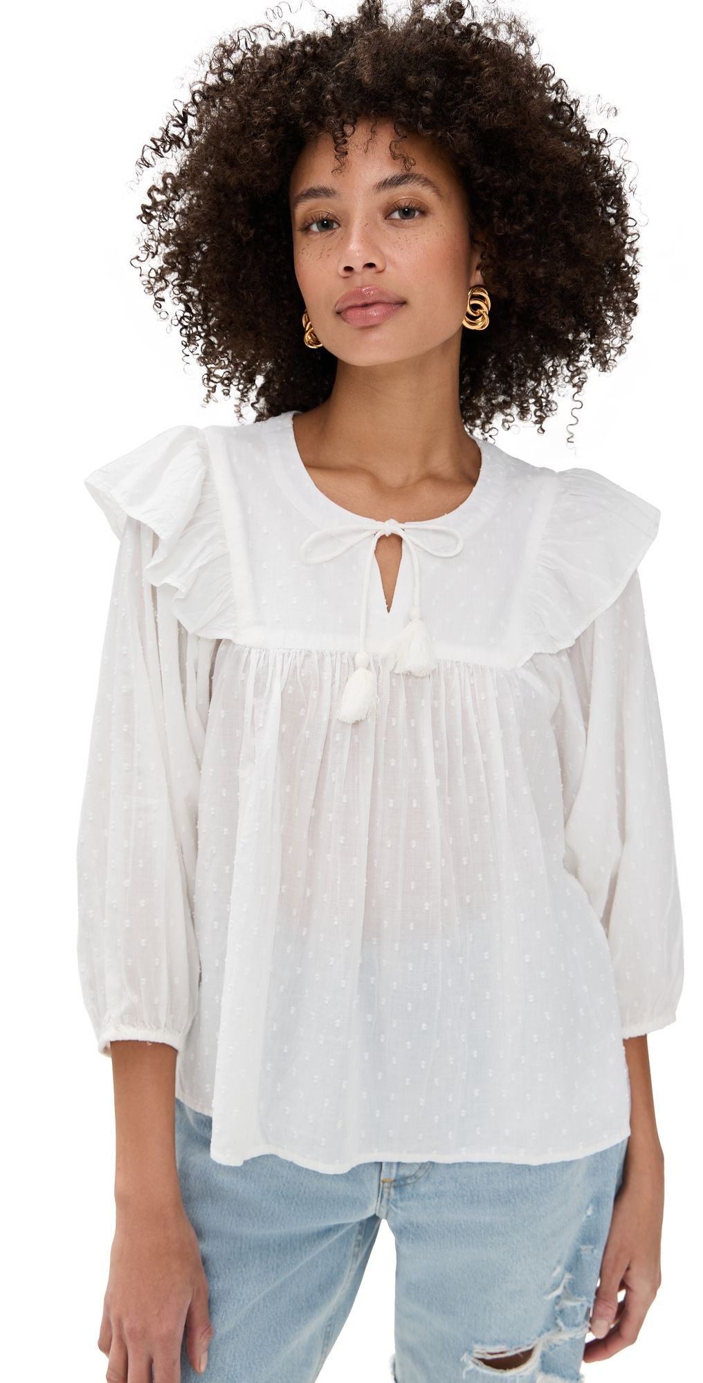 Cleobella Lina Blouse Ivory L