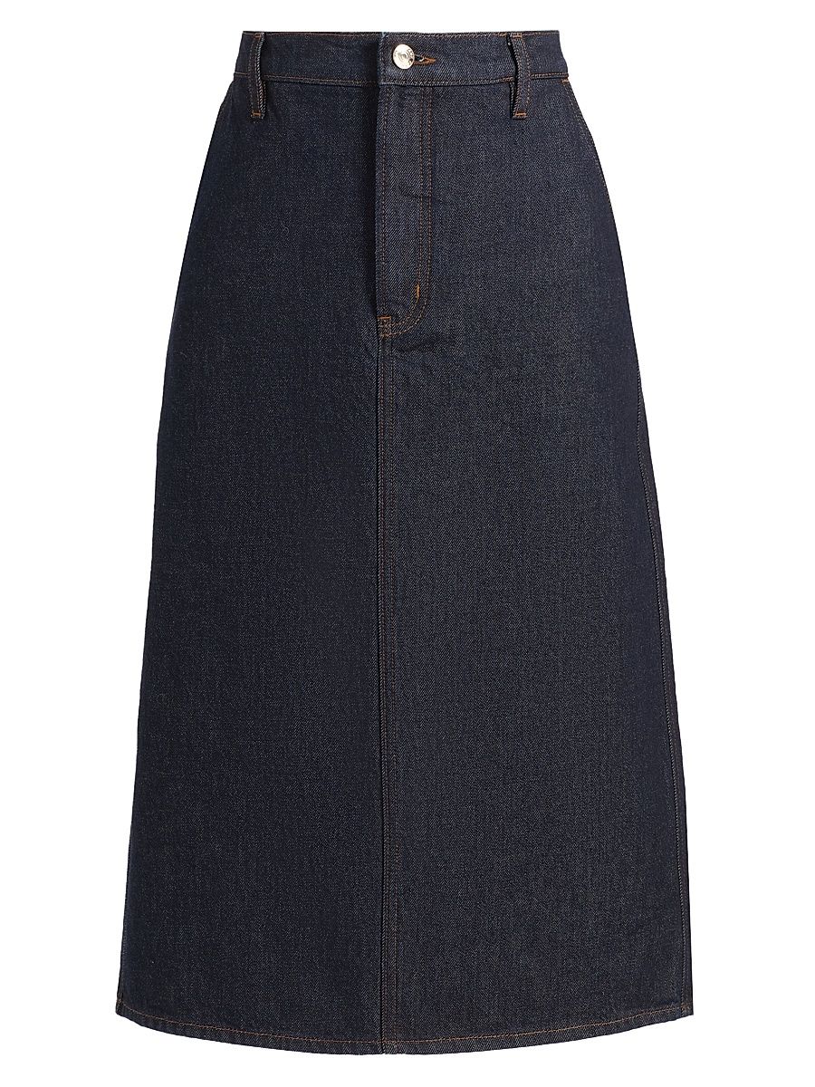 Women's The Trouser Denim Midi-Skirt - Rinse - Size 30