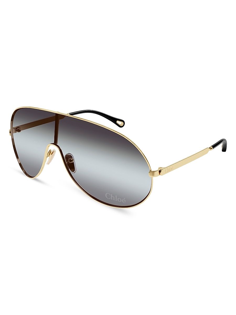 Women's Aly 99MM Mask Sunglasses - Gold Grey