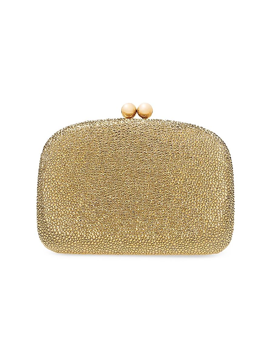 Women's Vega Crystal-Embellished Suede Clutch - Gold