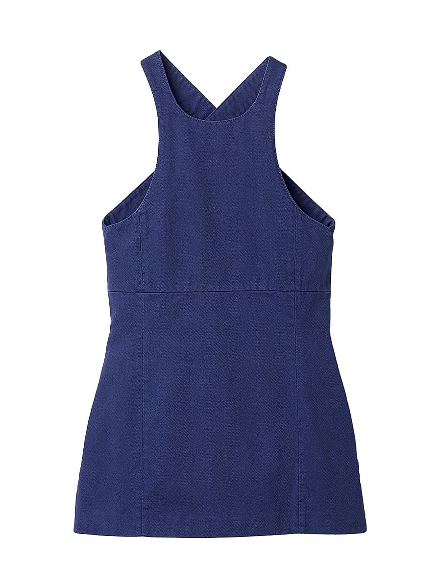 Women's Garment-Dyed Gabardine Mini-Dress - Blue - Size 4