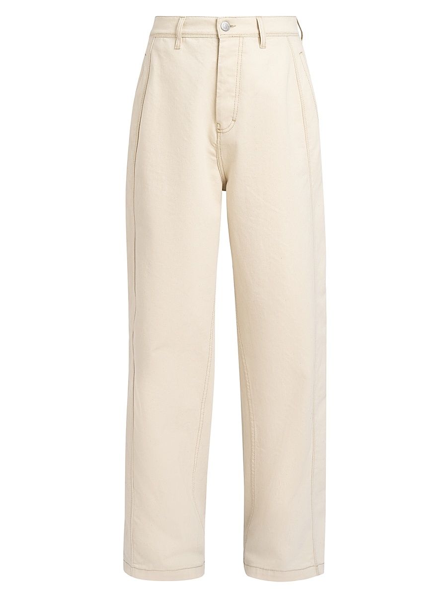 Men's Side Panel Wide-Leg Jeans - Off White - Size 34
