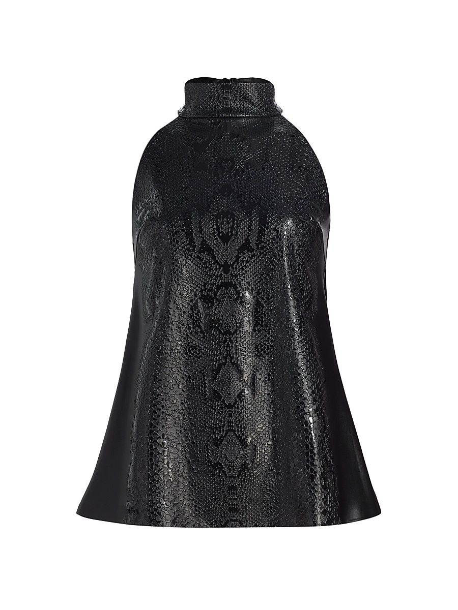 Women's Tiffy Jersey Halterneck Top - Black - Size 8