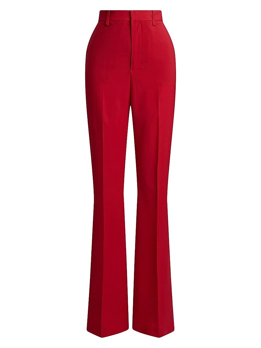 Women's Wrigley Crease-Front Wool-Blend Pants - Bright Red - Size 8