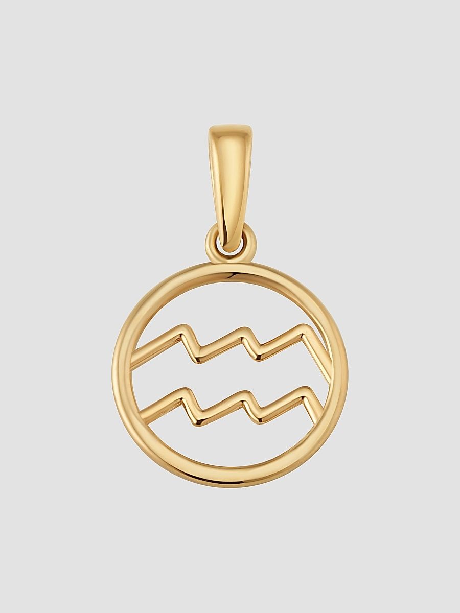 Women's Zodiac Pendant Charm in 14K Yellow Gold - Virgo Gold