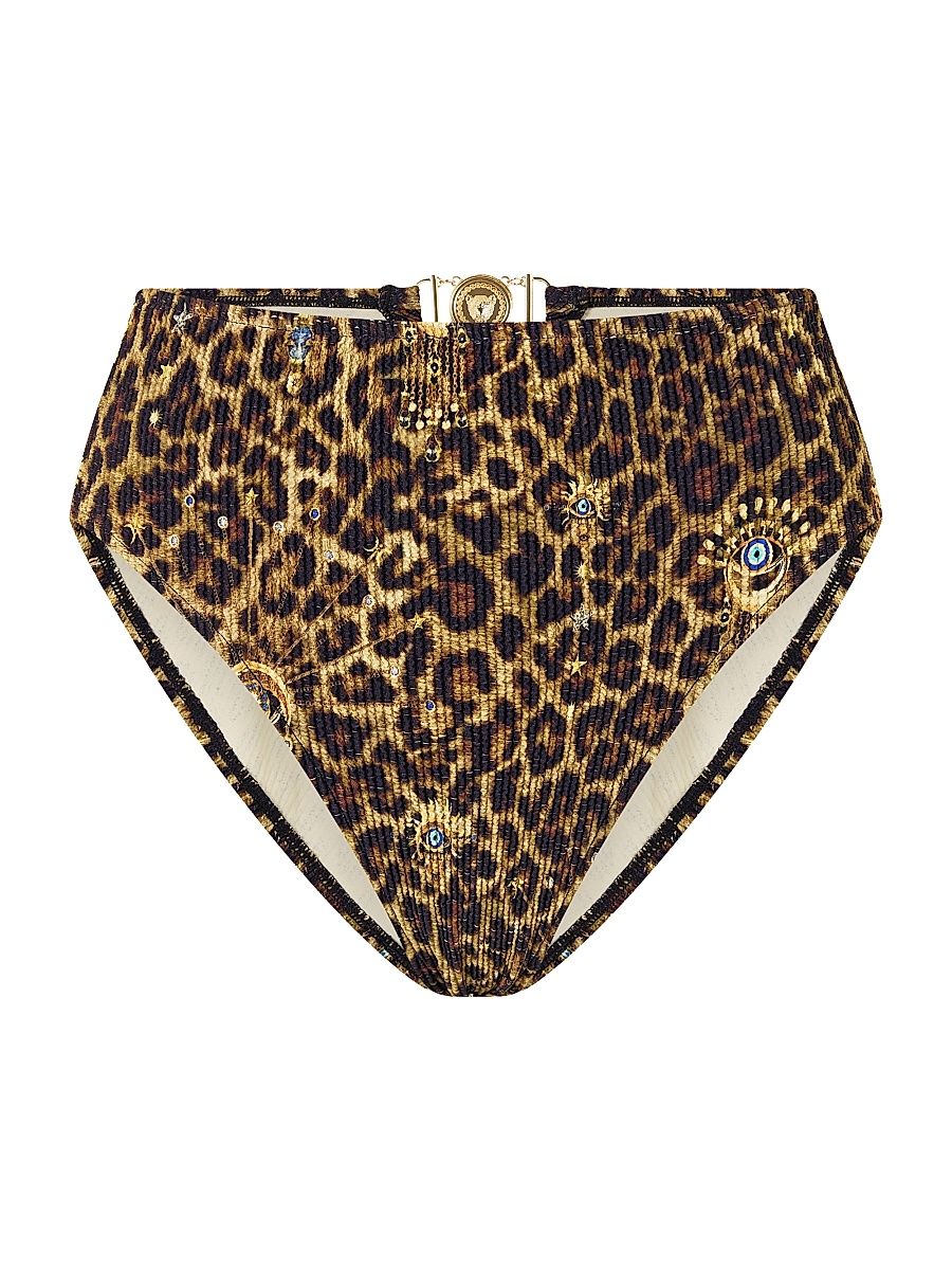 Women's Feline Folklore Crinkle Stretch High-Waisted Bikini Bottom