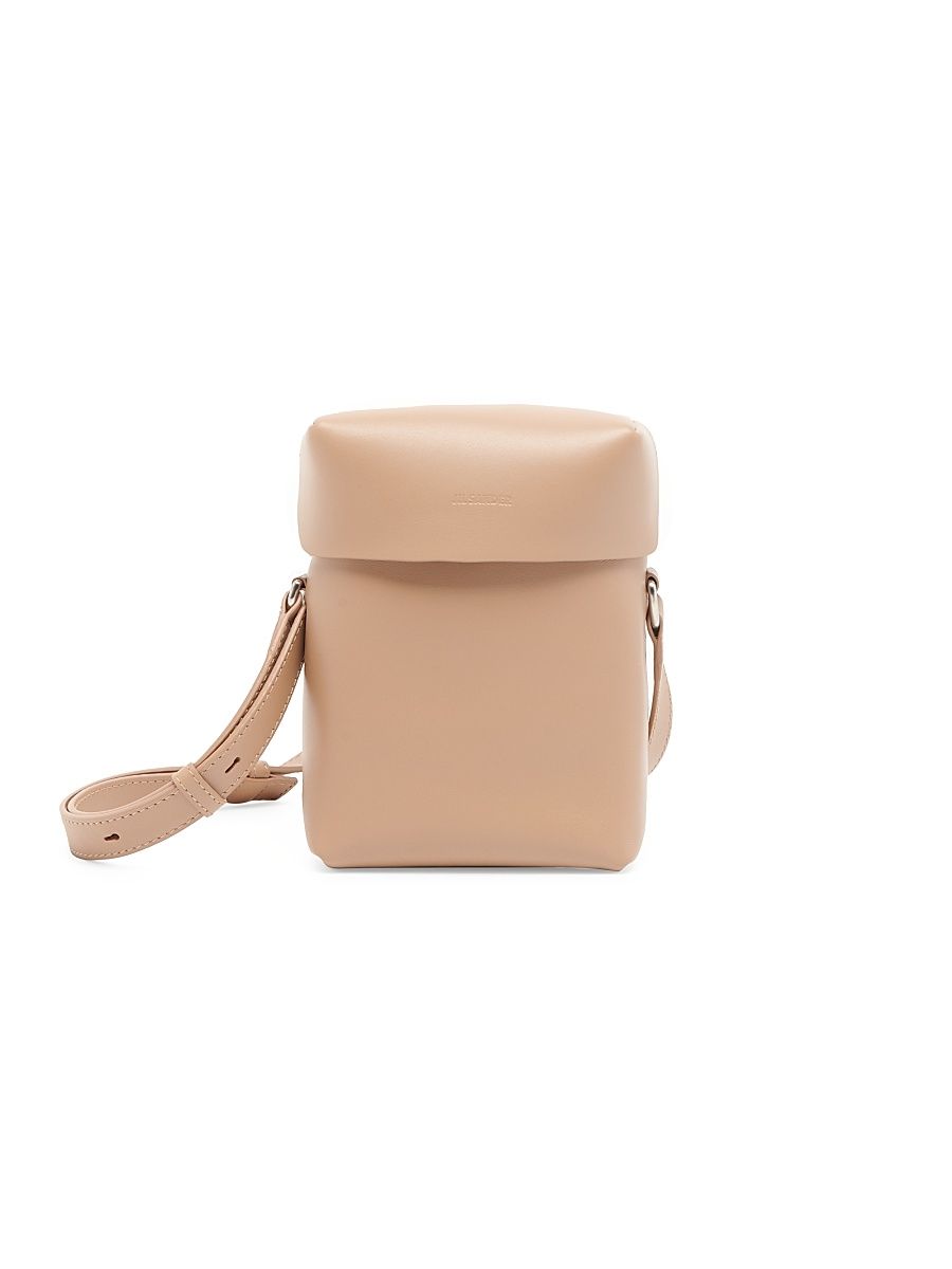 Men's Lid Small Leather Crossbody Bag - Clay