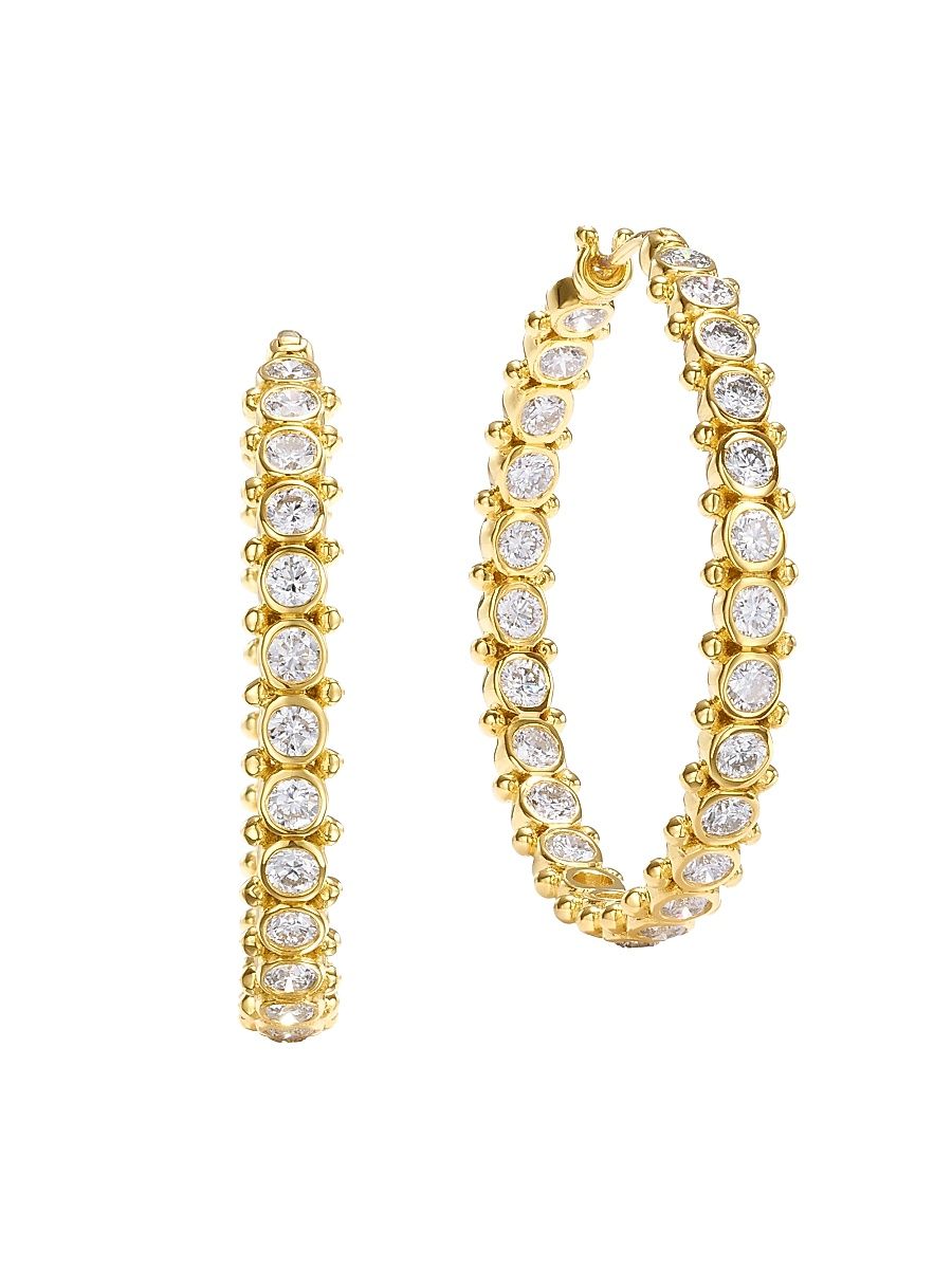 Women's Florence86 18K Yellow Gold & Diamond Eternity Hoop Earrings - Yellow Gold