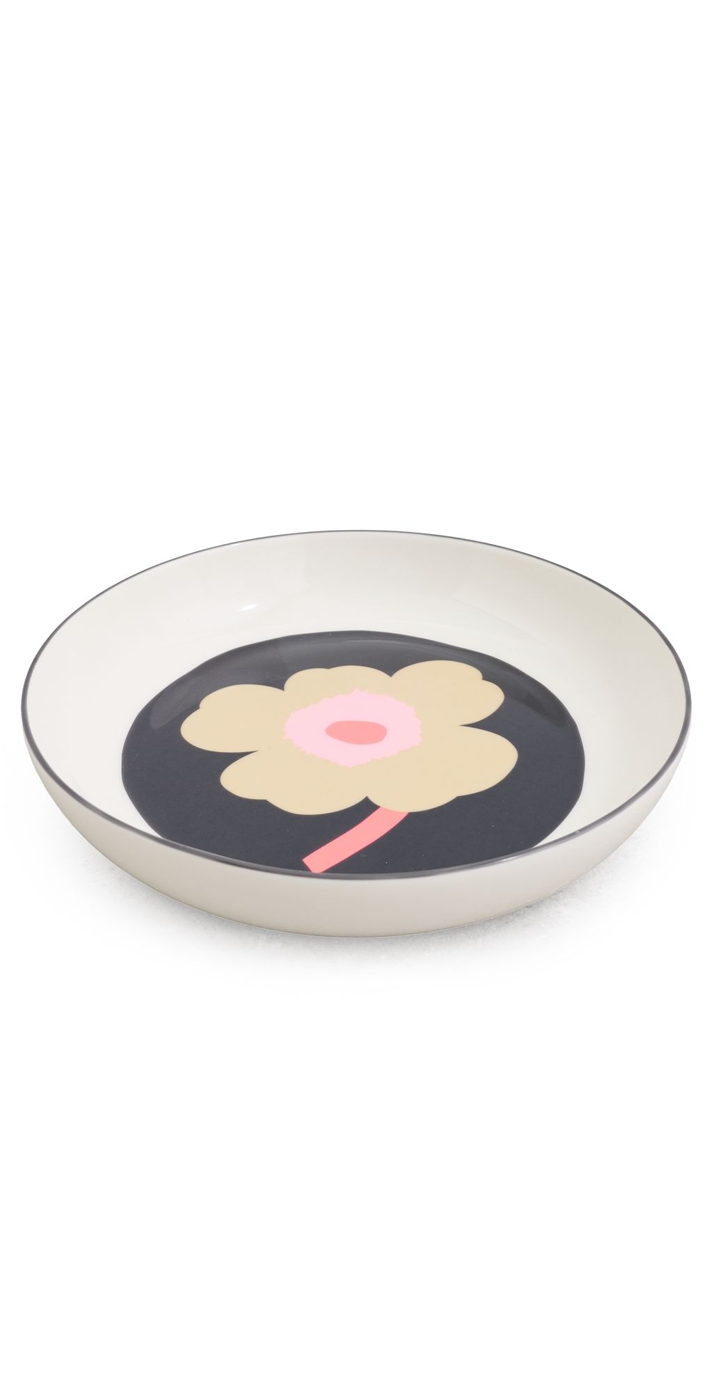 Marimekko Oiva Unikko Deep Plate Off White/Charcoal/Sand/Pink One Size