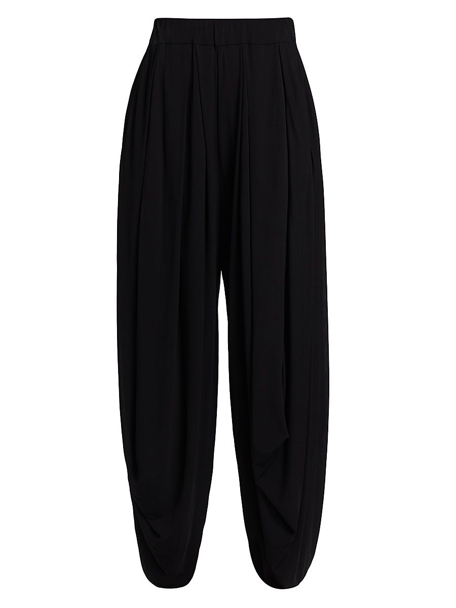 Women's Jersey Draped Trousers - Black - Size Medium